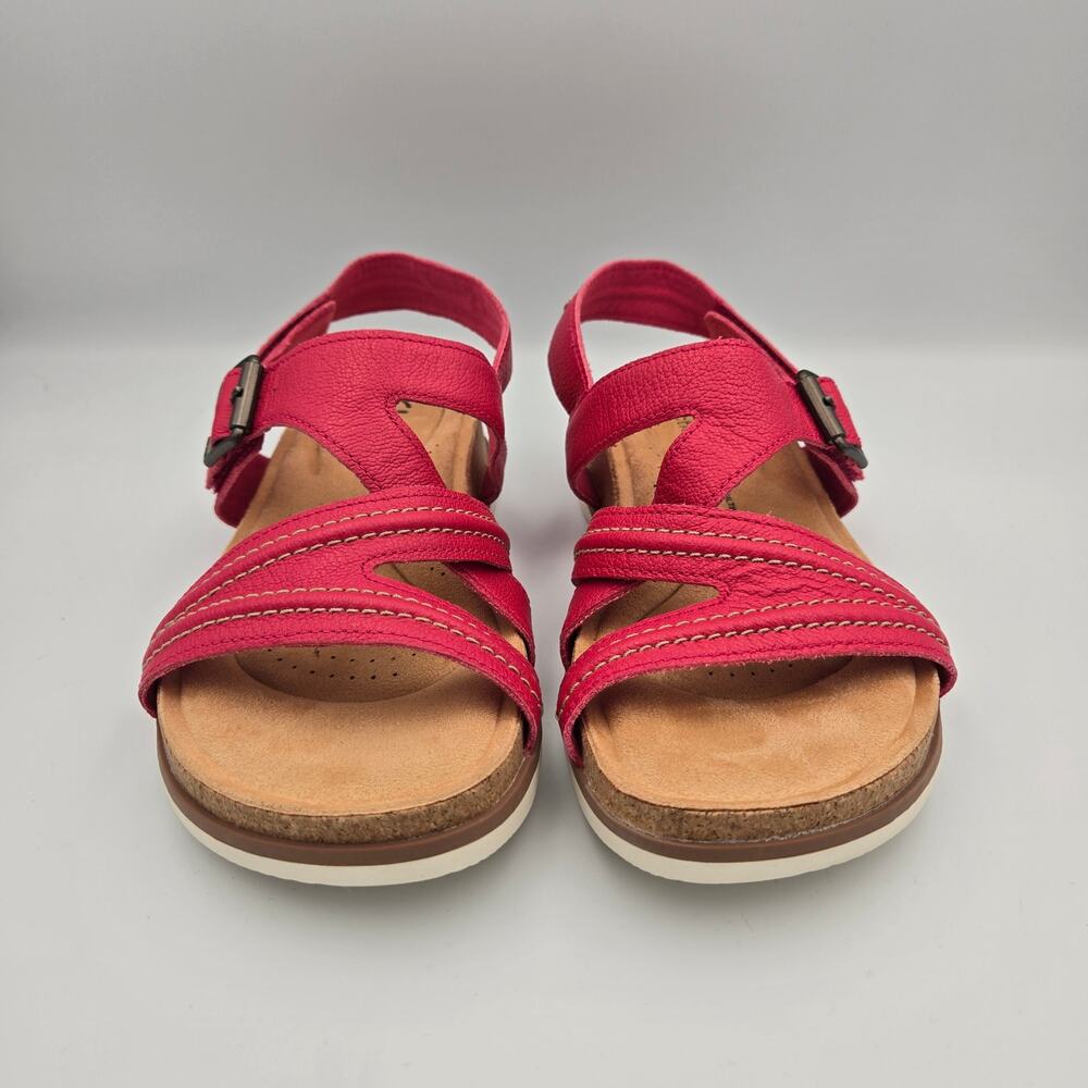 Clarks Brynn Step Fuchsia Leather Sandals – Women’s 6.5W
